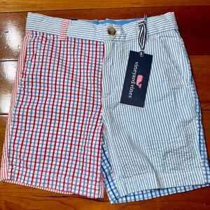 NWT Vineyard Vines Kids Red, Pink and Blue Patterned Breaker Shorts